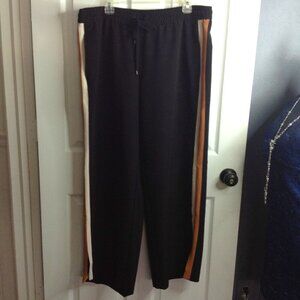 Nine West XL Wide Leg Casual Pants; stripes down sides; comfort and casual, Chic